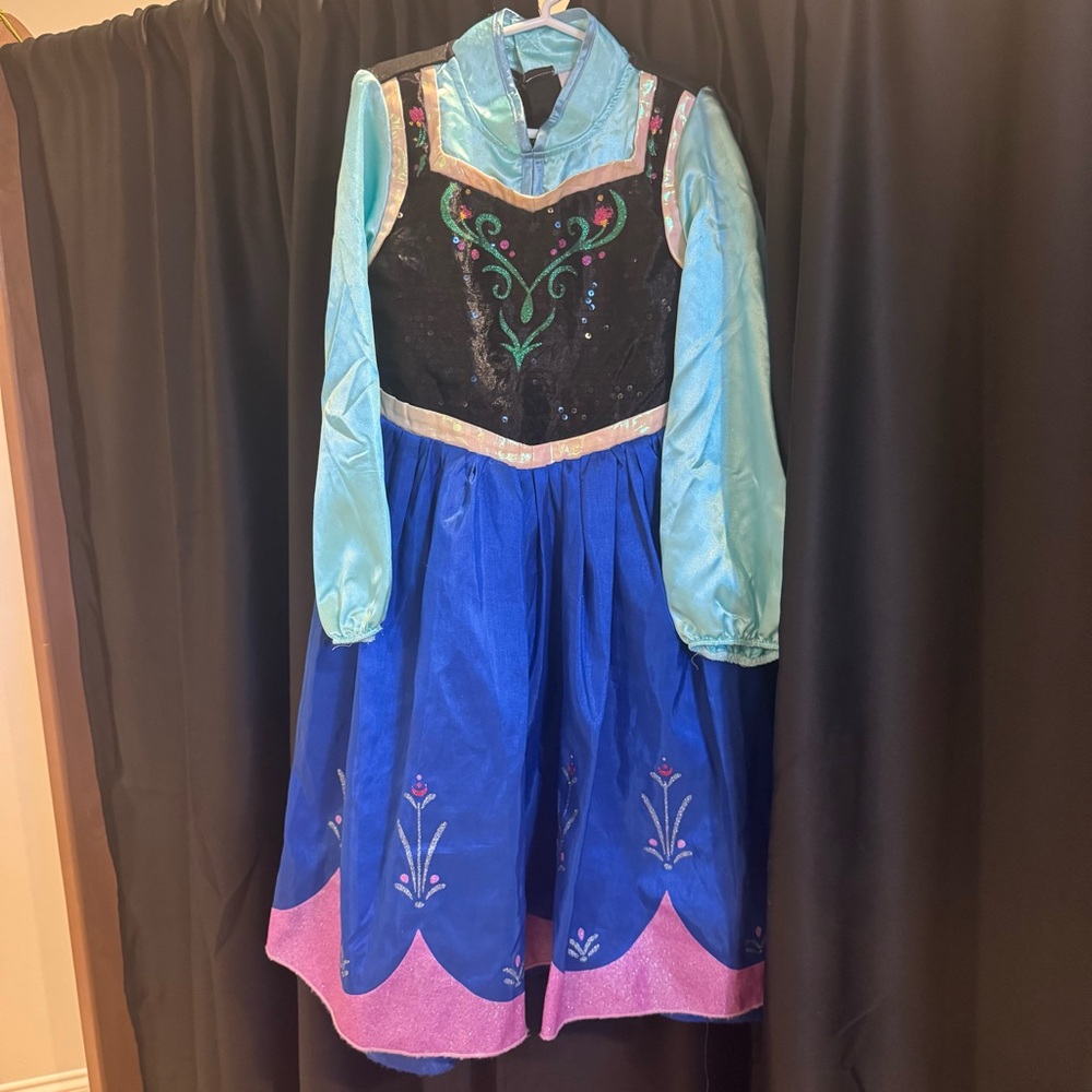 Disney Frozen Anna Costume - Blue, Black, and Pink